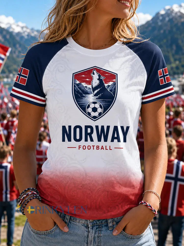 Retro norsk fotbollsfanart-print avslappnad tröja - A / S