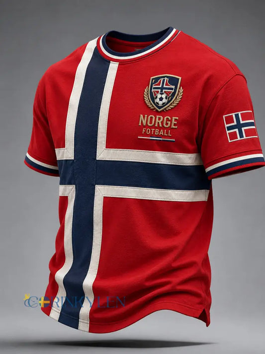 Retro norsk fotbollsfanart-print avslappnad tröja - A / S