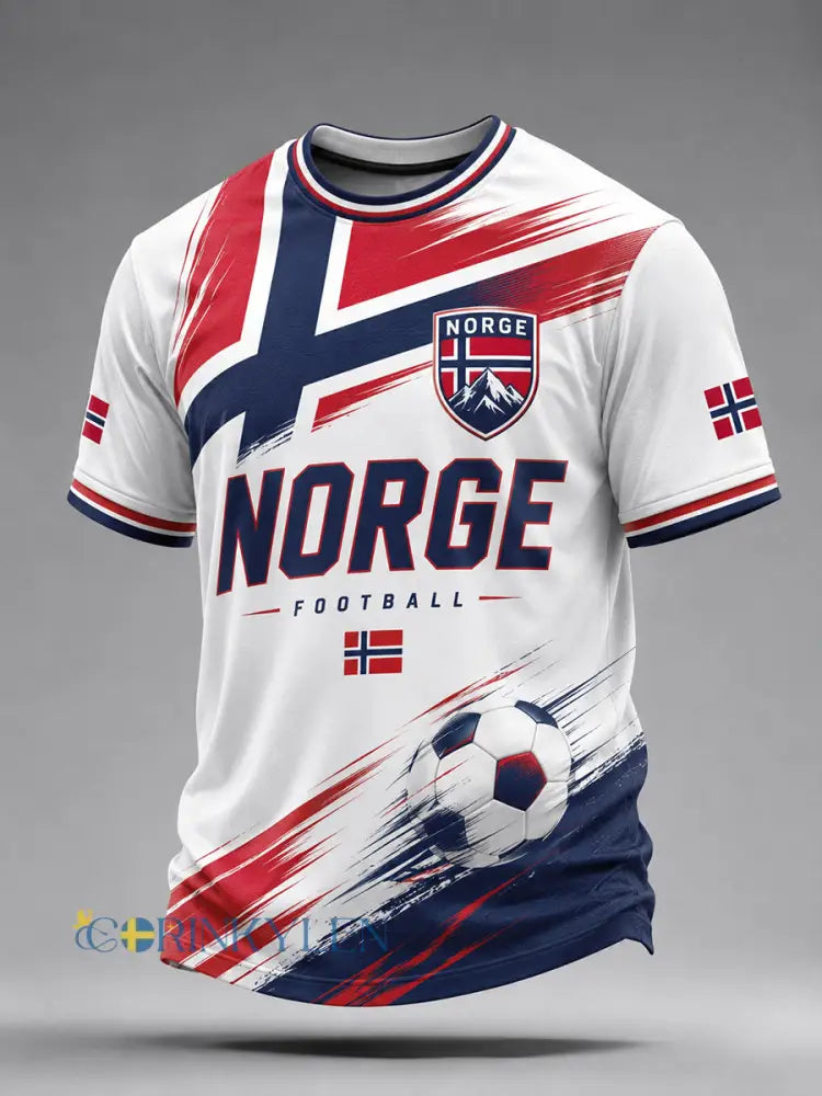 Retro norsk fotbollsfanart-print avslappnad tröja - A / S
