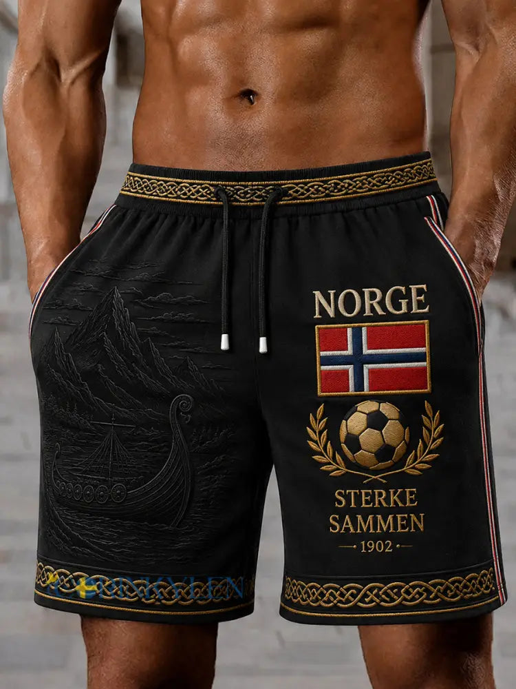 Retro norsk fotbollsfanart-print avslappnade träningsoveraller - A / S