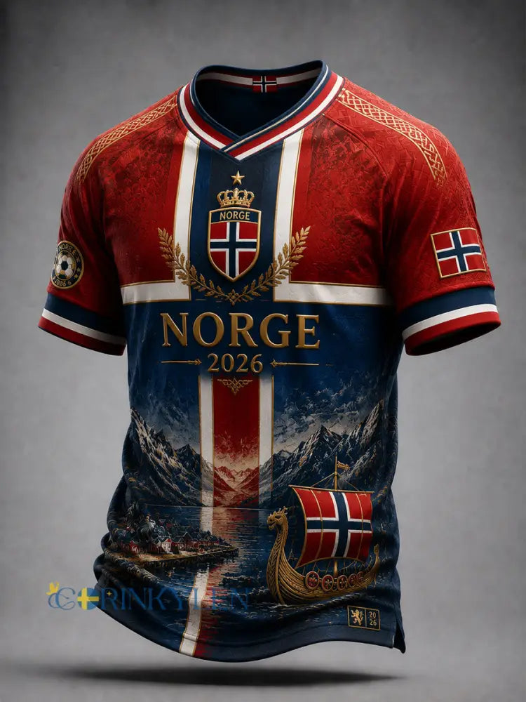 Retro norsk fotbollst-shirt med motivet ”Framåt” - som bild / S