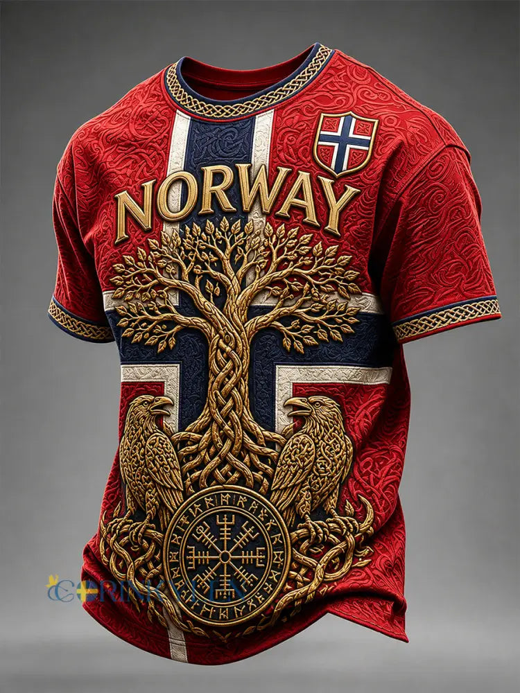 Retro norsk konsttryck avslappnad t-shirt - A / S