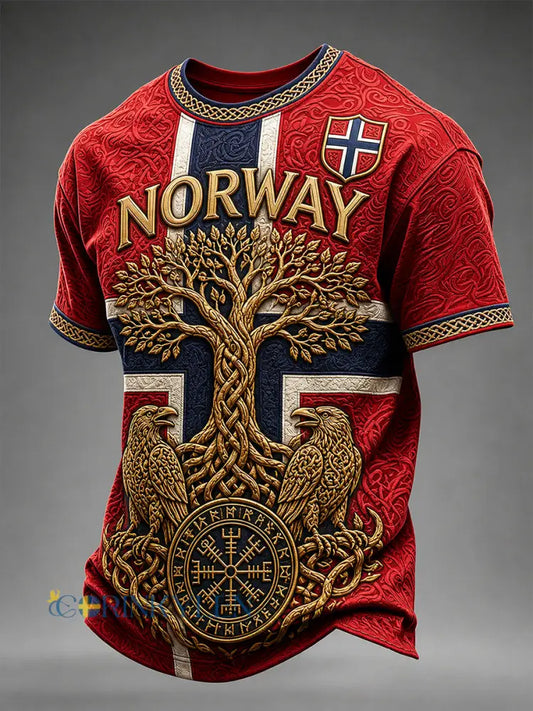 Retro norsk konsttryck avslappnad t-shirt - A / S