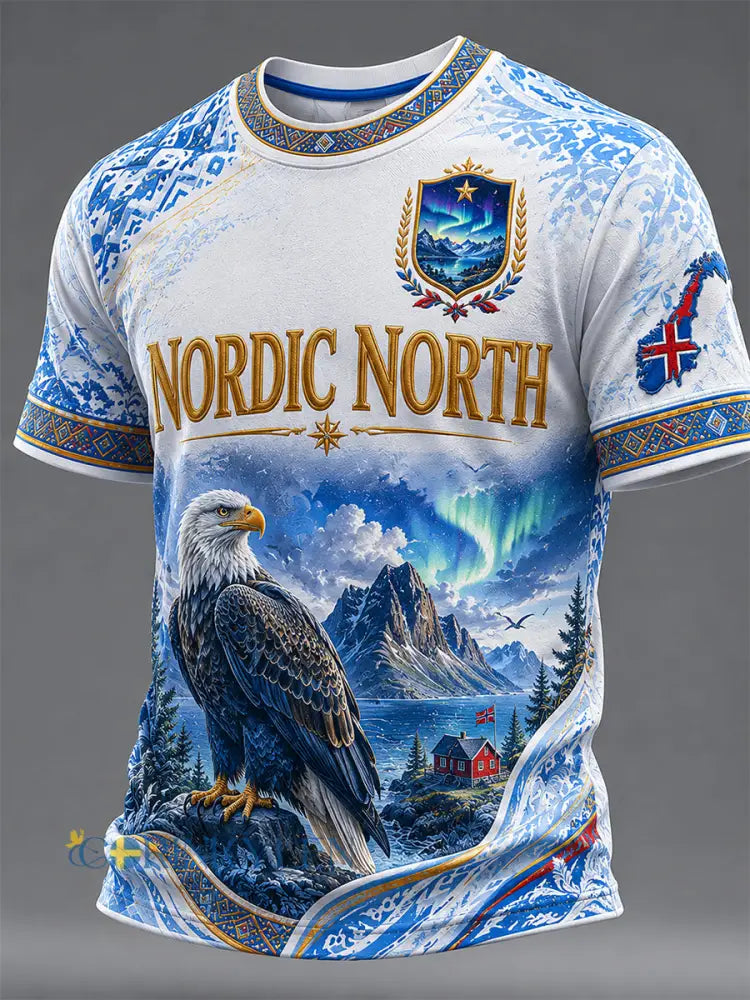 Retro norsk konsttryck avslappnad t-shirt - A / S