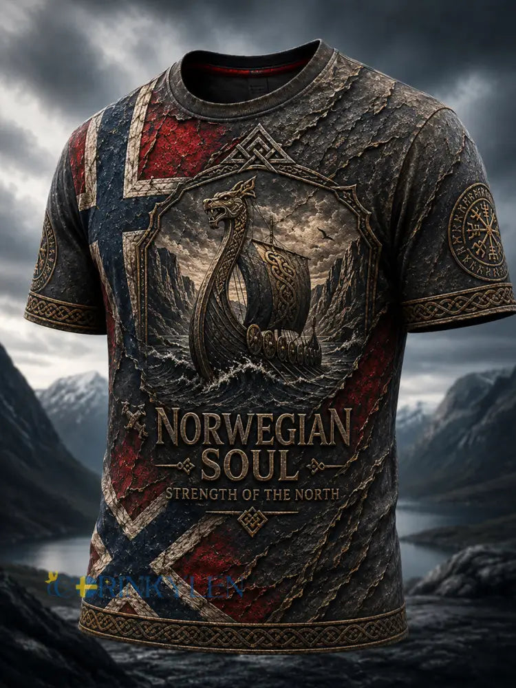 Retro norska ”Forward” Totem Casual T-shirt - som bild / S