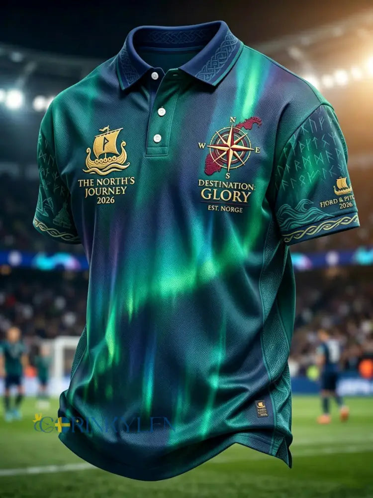 Retro norska fotbollsfan Aurora Casual Polo tröja - som bild / S