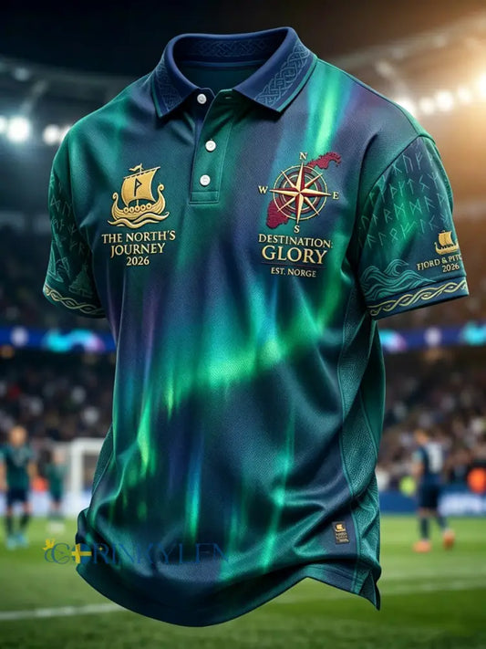 Retro norska fotbollsfan Aurora Casual Polo tröja - som bild / S