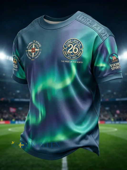 Retro norska fotbollsfan Aurora Casual T-shirt - som bild / S