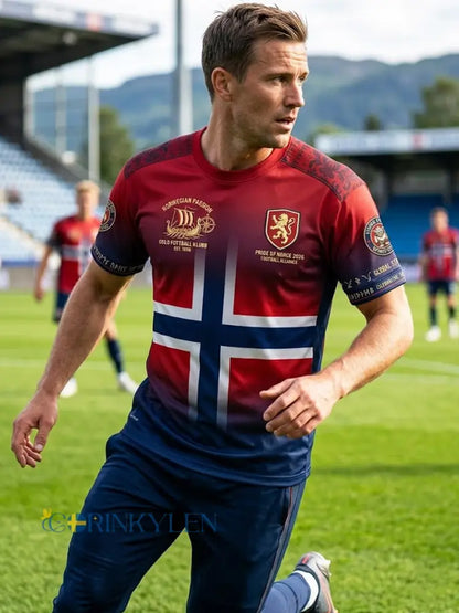 Retro norska fotbollsfläckande T-shirt