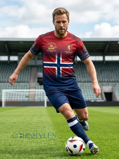Retro norska fotbollsfläckande T-shirt