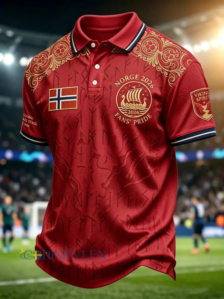 Retro norska fotbollsfläkt Totem Casual Polo tröja - som bild / S