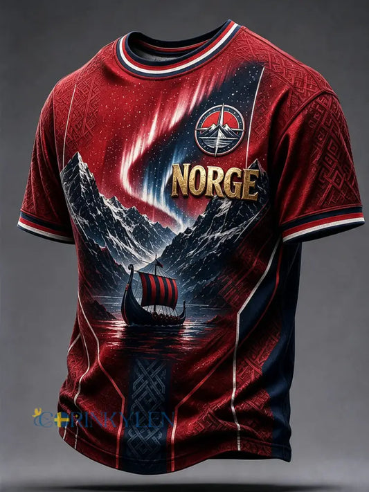 Retro norska “framåt” Fotboll Konstnärlig Casual T-shirt - som bild / S