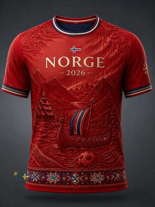 Retro norska framåt fotbollsrör Casual T-shirt - som bild / S