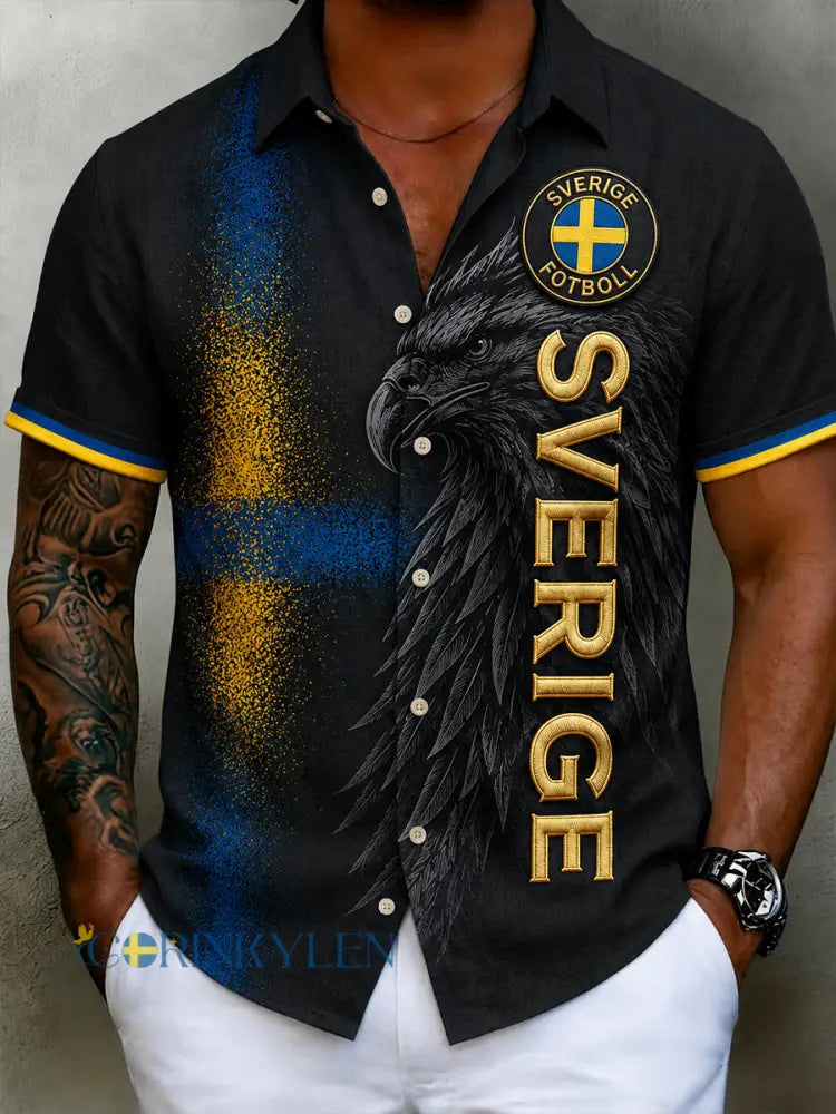 Retro svensk fotbollsfan konsttryck avslappnad bomull-linnekjol - A / S