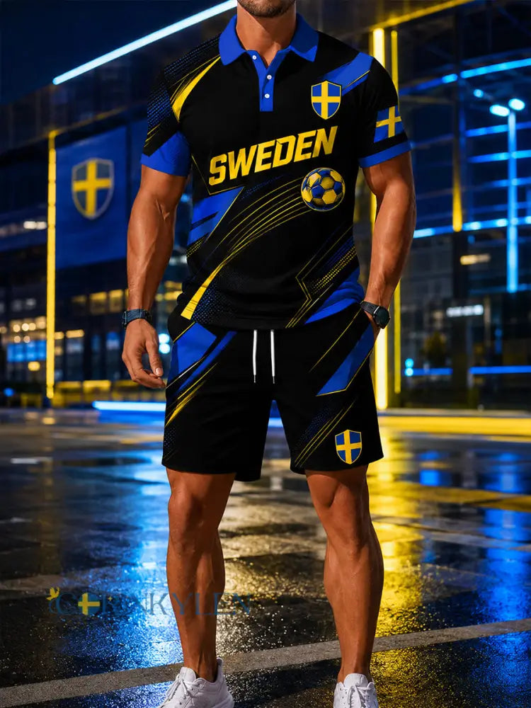 Retro svensk fotbollsfan konsttryck avslappnad kostym - A / S