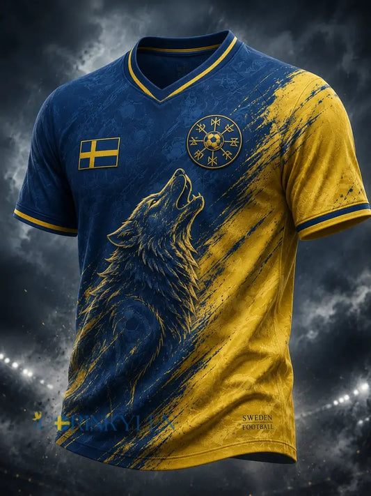 Retro svensk fotbollsfan-konsttryck avslappnad t-shirt - A / S
