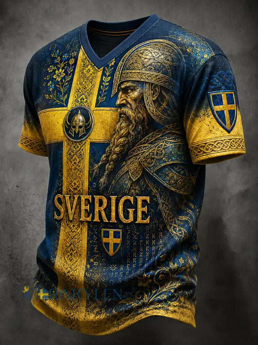 Retro svensk fotbollsfan-konsttryck avslappnad t-shirt - A / S