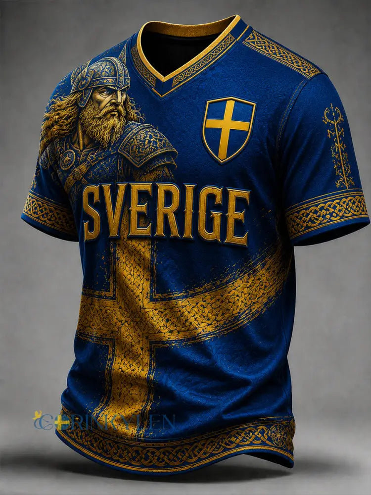 Retro svensk fotbollsfan-konsttryck avslappnad t-shirt - A / S