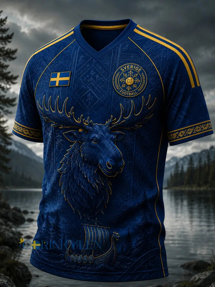 Retro svensk fotbollsfan-konsttryck avslappnad t-shirt - A / S