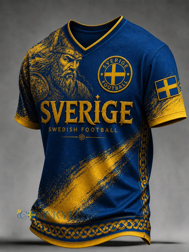 Retro svensk fotbollsfan-konsttryck avslappnad t-shirt - A / S