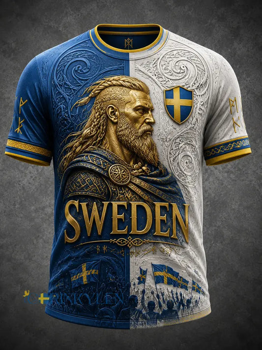 Retro svensk fotbollsfan-konsttryck avslappnad t-shirt - A / S