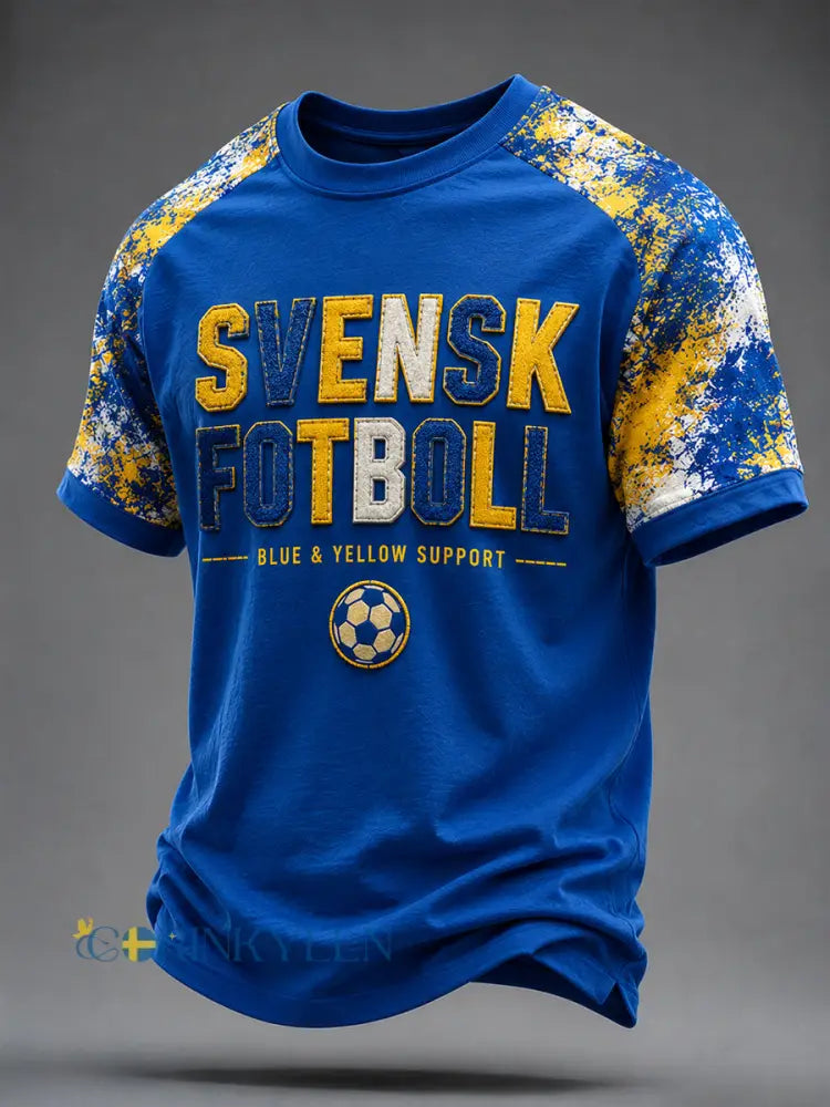 Retro svensk fotbollsfan-konsttryck avslappnad t-shirt - A / S