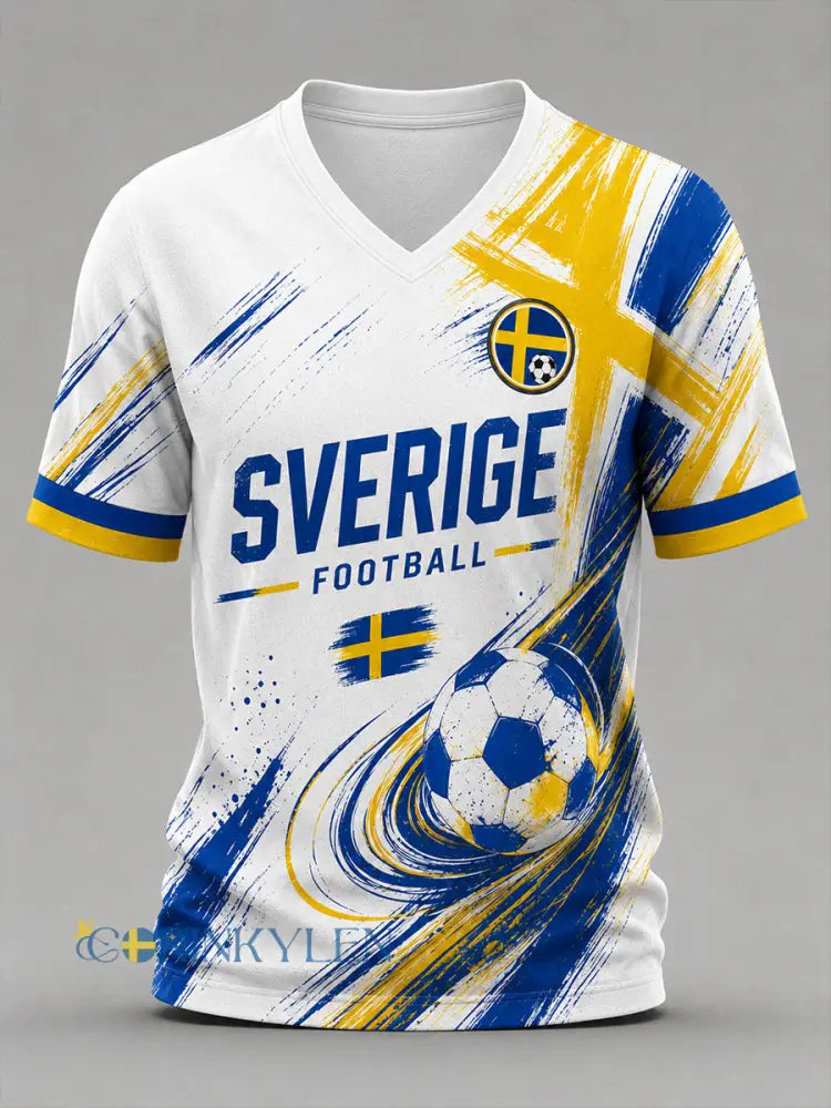 Retro svensk fotbollsfan-konsttryck avslappnad t-shirt - A / S
