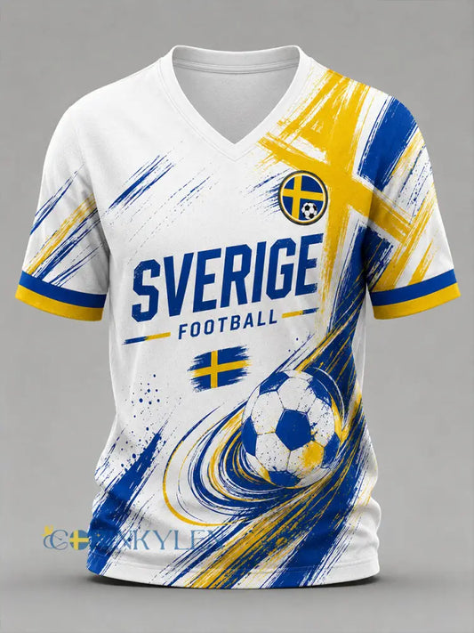 Retro svensk fotbollsfan-konsttryck avslappnad t-shirt - A / S