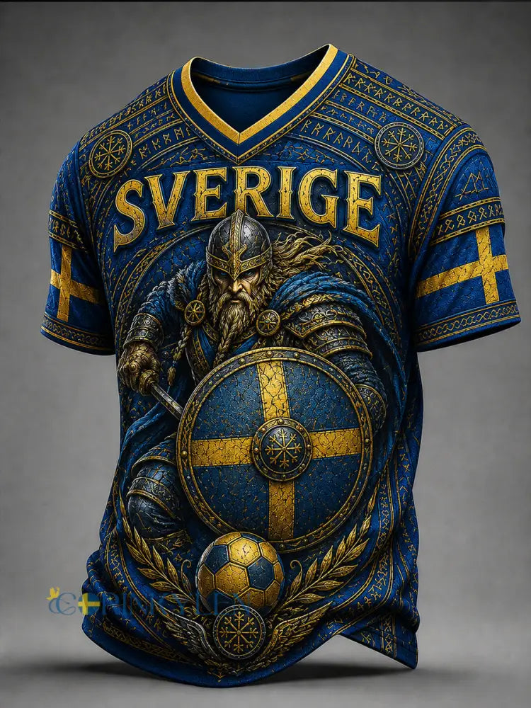 Retro svensk fotbollsfan-konsttryck avslappnad t-shirt - A / S