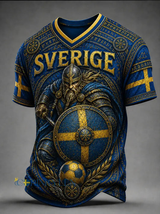 Retro svensk fotbollsfan-konsttryck avslappnad t-shirt - A / S