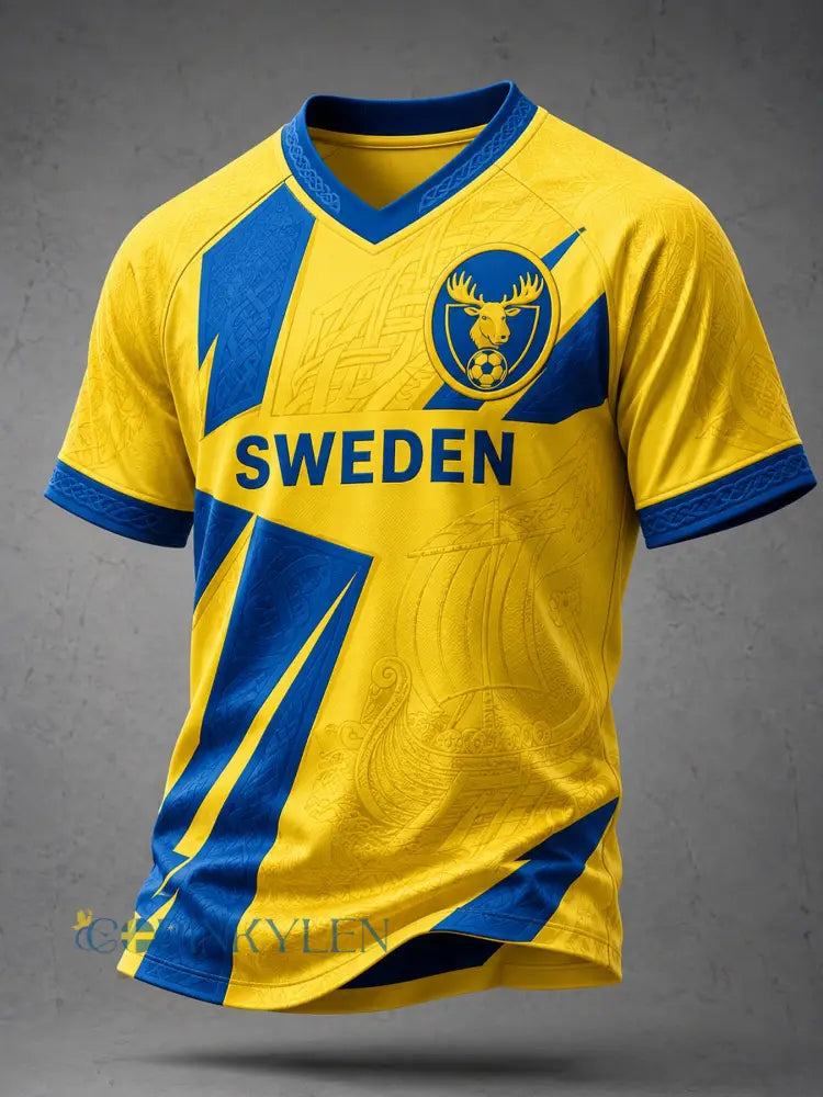 Retro svensk fotbollsfan-konsttryck avslappnad t-shirt - A / S
