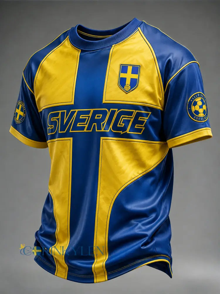 Retro svensk fotbollsfan-konsttryck avslappnad t-shirt - A / S