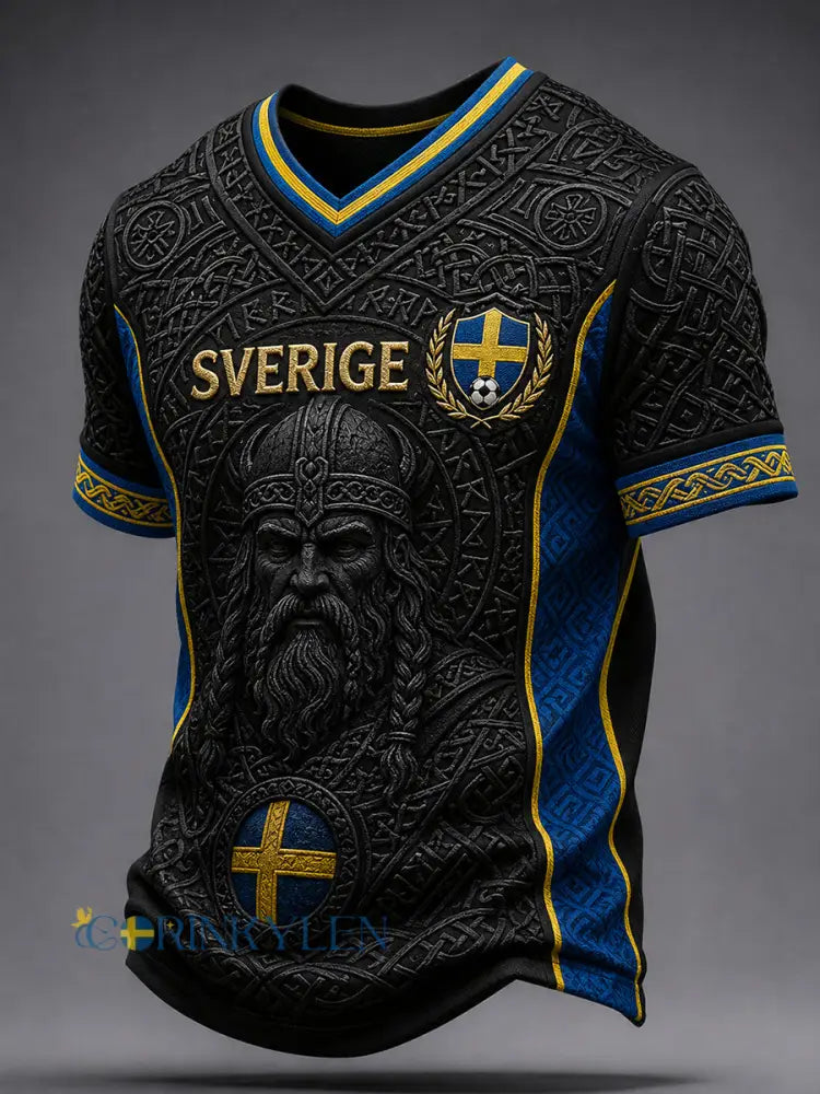 Retro svensk fotbollsfan-konsttryck avslappnad t-shirt - A / S