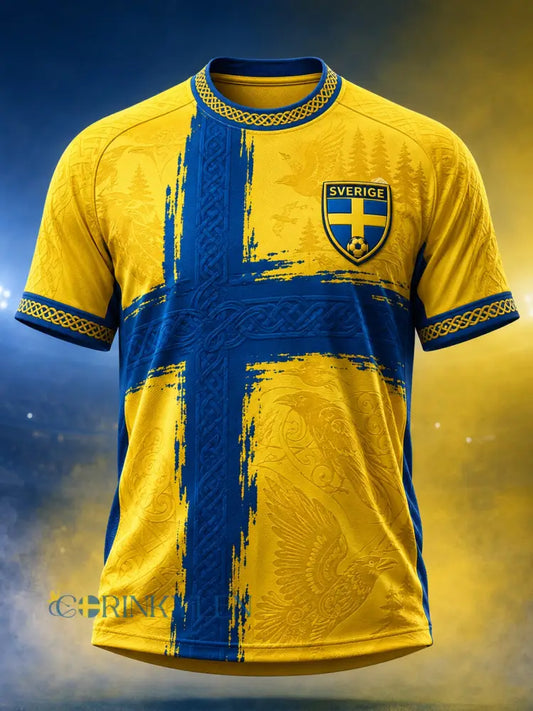 Retro svensk fotbollsfan-konsttryck avslappnad t-shirt - A / S