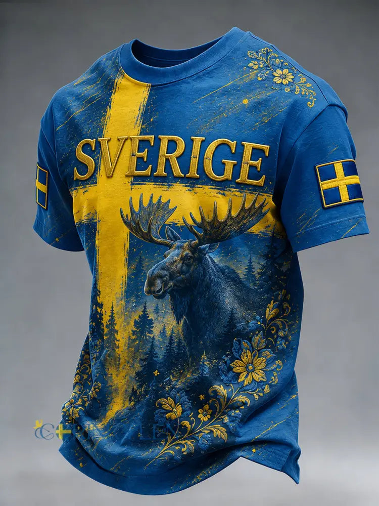 Retro svensk fotbollsfan-konsttryck avslappnad t-shirt - A / S
