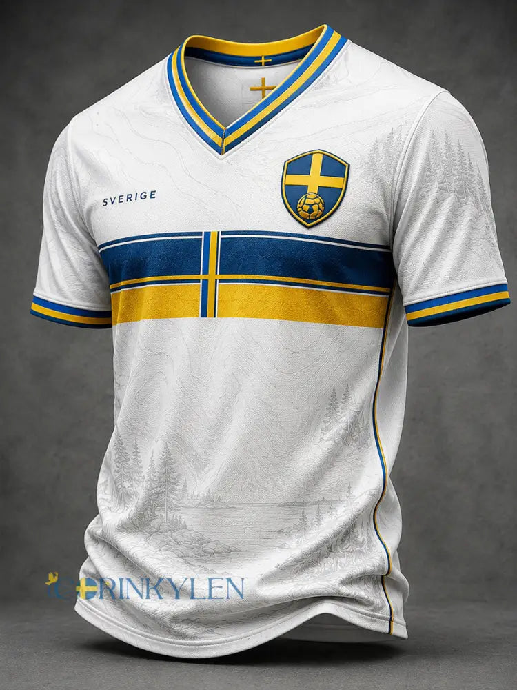 Retro svensk fotbollsfan-konsttryck avslappnad t-shirt - A / S