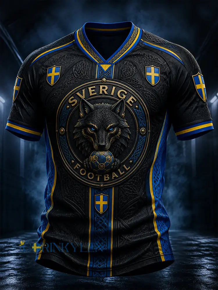 Retro svensk fotbollsfan-konsttryck avslappnad t-shirt - A / S