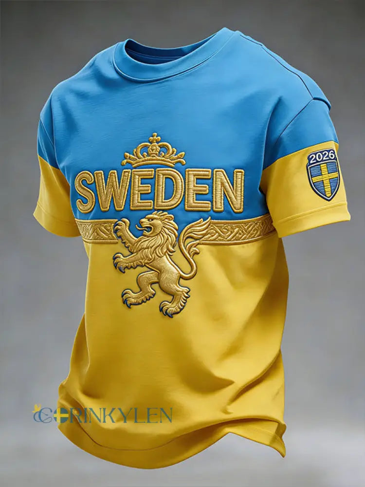 Retro svensk fotbollsfan konsttryck avslappnad topp - A / S