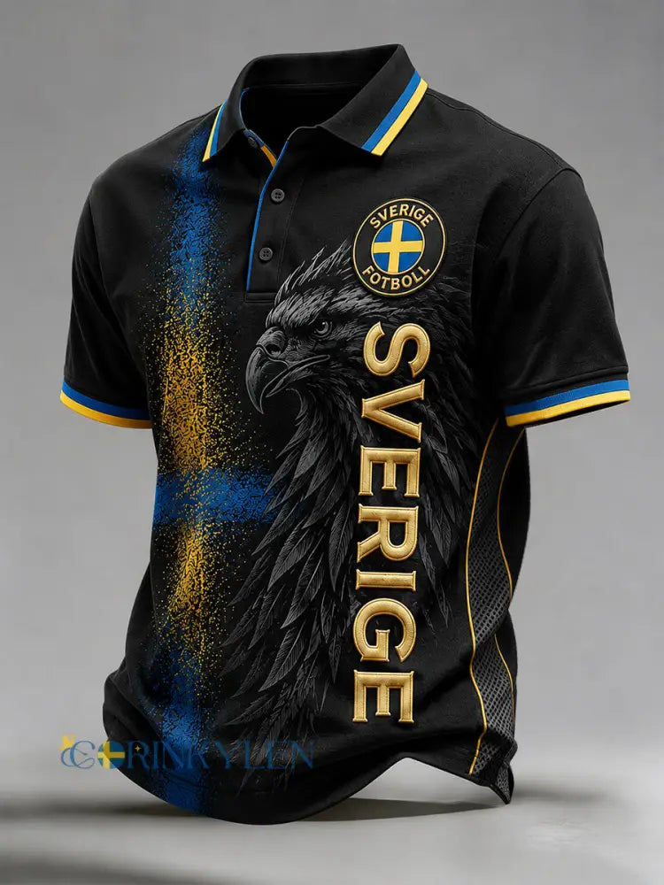 Retro svensk fotbollsfan-konsttryck avslappnad tröja - A / S