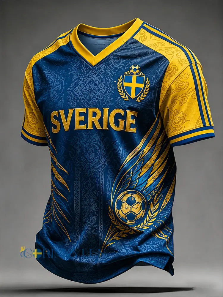 Retro svensk fotbollsfan-konsttryck avslappnad tröja - A / S