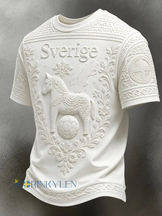 Retro svensk fotbollsfan-konsttryck avslappnad tröja - A / S