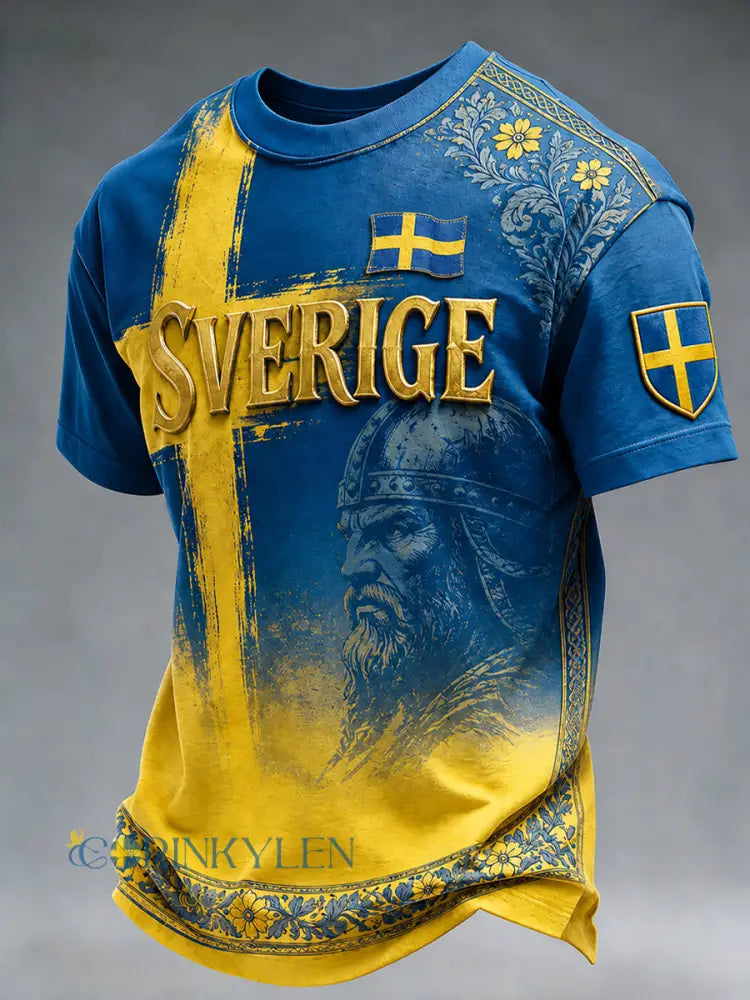 Retro svensk fotbollsfan-konsttryck avslappnad tröja - A / S