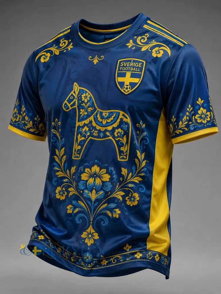 Retro svensk fotbollsfan-konsttryck avslappnad tröja - A / S