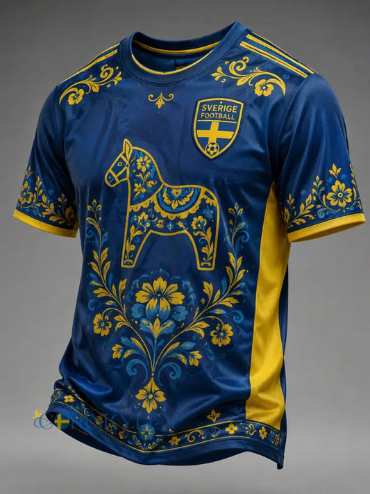 Retro svensk fotbollsfan-konsttryck avslappnad tröja - A / S