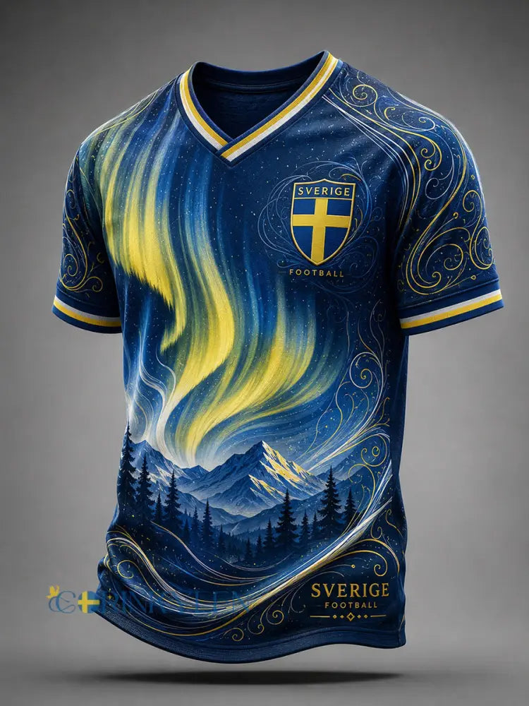 Retro svensk fotbollsfan-konsttryck avslappnad tröja - A / S