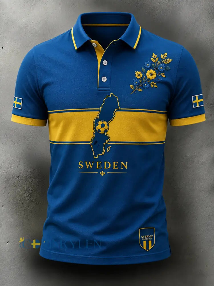 Retro svensk fotbollsfan-konsttryck avslappnad tröja - A / S