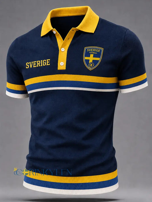 Retro svensk fotbollsfan-konsttryck avslappnad tröja - A / S