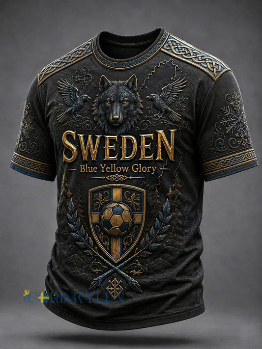 Retro svensk fotbollsfan-konsttryck avslappnad tröja - A / S