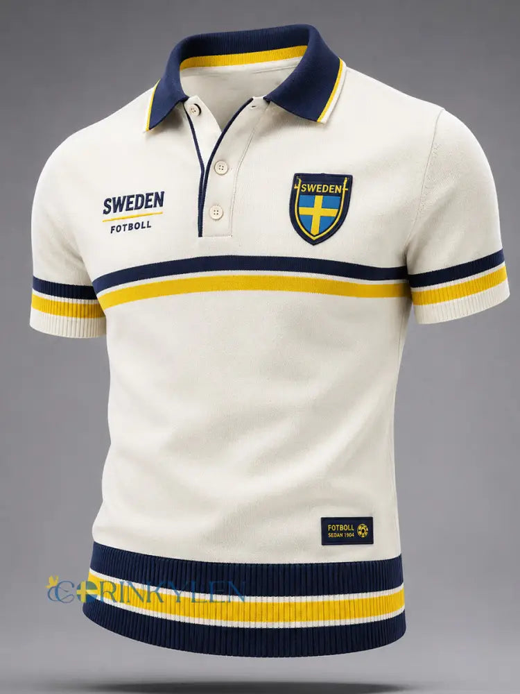Retro svensk fotbollsfan-konsttryck avslappnad tröja - A / S