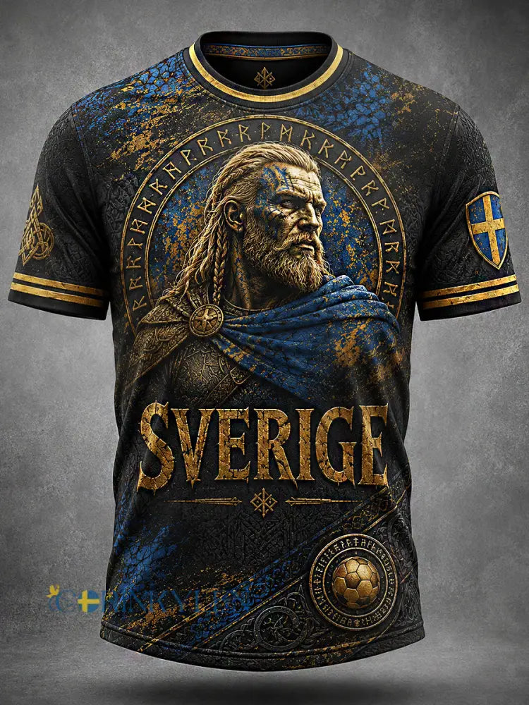 Retro svensk fotbollsfan-konsttryck avslappnad tröja - A / S